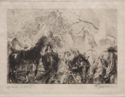 Hevosmarkkinat Algerissa tekijältä Albert Besnard