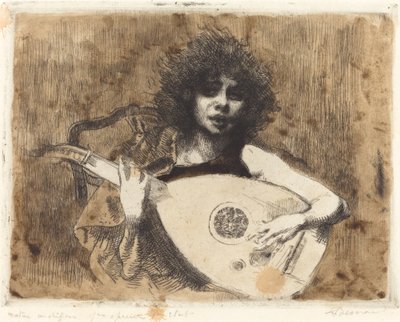 Luutun soittaja tekijältä Albert Besnard