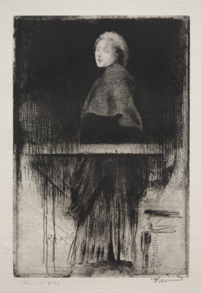 Nainen viitta kanssa tekijältä Albert Besnard