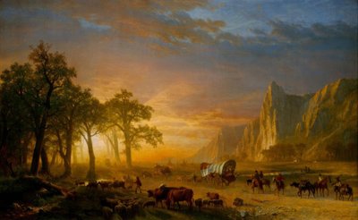 Maahanmuuttajat tasangon yli tekijältä Albert Bierstadt