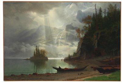 Saari järvessä tekijältä Albert Bierstadt