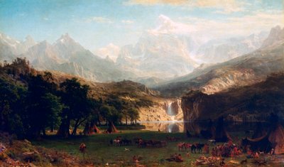 Kalliovuoret, Landers Peak, 1863 tekijältä Albert Bierstadt