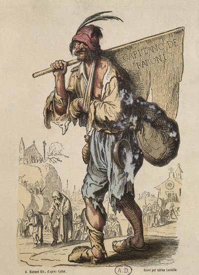 Bohemiansin kapteeni Adrien Lavieillen (1818-62) kaivertaman Jacques Callot