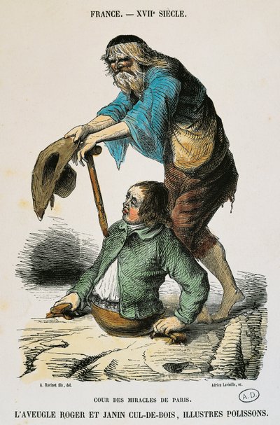 Ihmeiden tuomioistuin Pariisissa, kaiverrus Auguste Racinet (1825-1893), Ranska tekijältä Albert Charles August Racinet