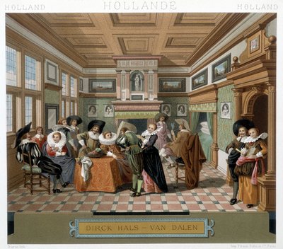 Hollantilainen puvuissa ja 1700-luvun sisustuksessa. Kuvitus Racinet