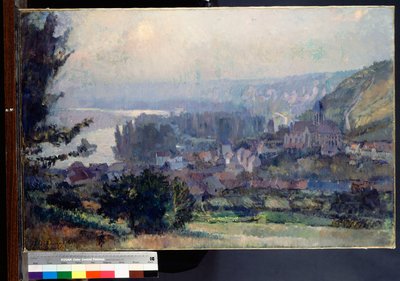 Näkymä Vetheuilista, auringonlasku, 1897 tekijältä Albert Charles Lebourg