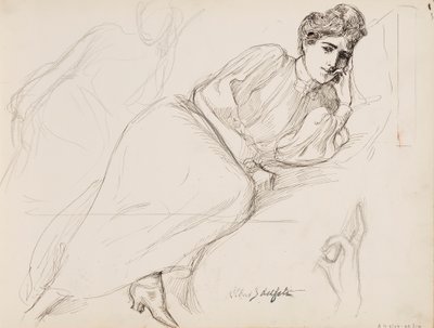 Lepäävä nainen tekijältä Albert Edelfelt