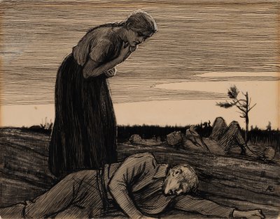 Taistelukentällä – runosta ”Maalaistyttö” tekijältä Albert Edelfelt