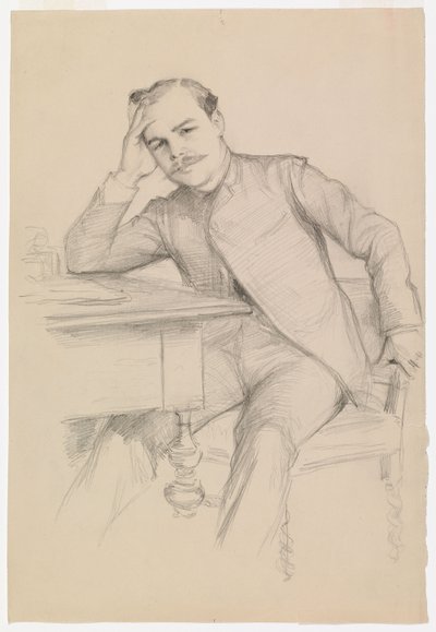 Kirjailija René Vallery-Radotin muotokuva, luonnos tekijältä Albert Edelfelt