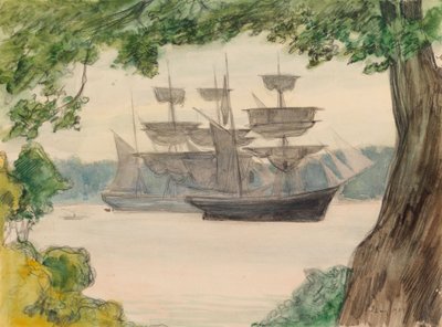 Purjeveneet maisemassa tekijältä Albert Edelfelt