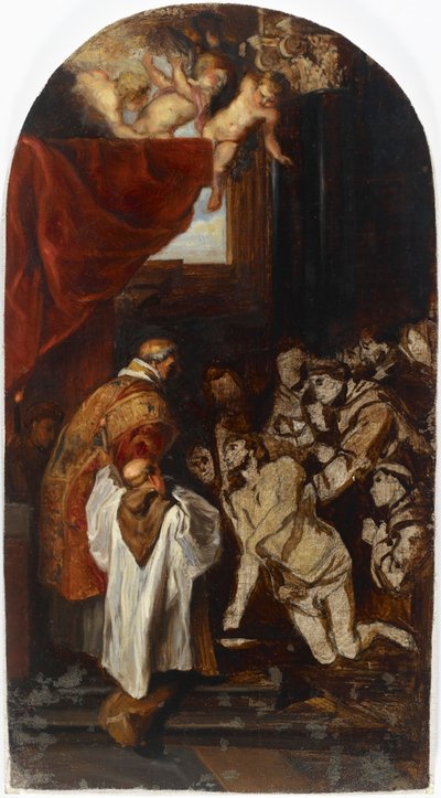 Die letzte heilige Kommunion des Heiligen Franziskus von Assisi, Kopie nach Rubens tekijältä Albert Edelfelt