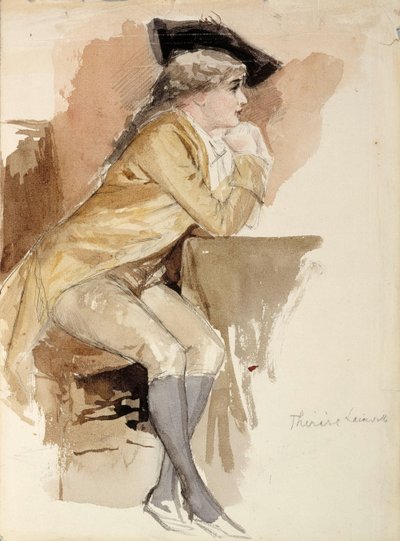 Thérèse Lainville pukeutuneena 1700-luvun tyyliin tekijältä Albert Edelfelt