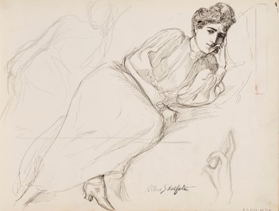 Lepäävä nainen tekijältä Albert Edelfelt