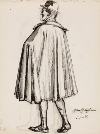 Viittaan pukeutunut mies tekijältä Albert Edelfelt