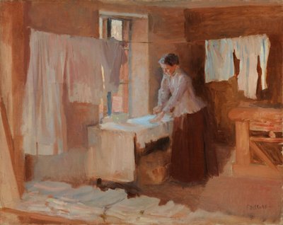 Silitystä tekevä nainen, luonnos teokseen ”Pesijättäret” tekijältä Albert Edelfelt