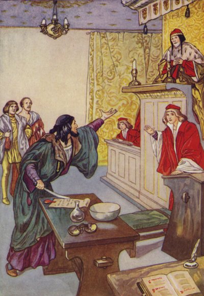 Shakespeare: Venetsian kauppias (värilitho) tekijältä Albert Edward Jackson