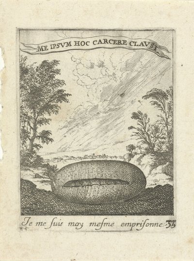 Maisema cocoonilla Moralising Love Emblems (sarjan nimi) Devises et emblesmes d