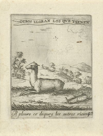 Makaava peura Moralising Love Emblems (sarjan nimi) Devises et emblesmes d