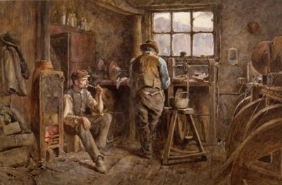 Jet Workshop, Whitby (akvarelli paperille) tekijältä Albert George Stevens