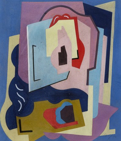 Kaksi rytmielementtiä; Les Deux Elements Rythmes, noin 1923 (guassi paperille). tekijältä Albert Gleizes