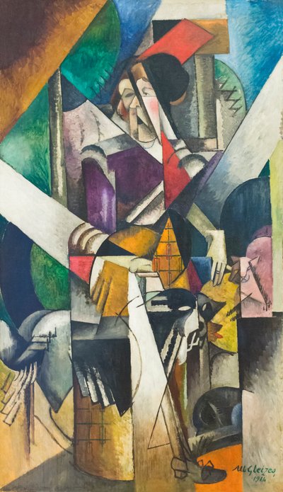 Nainen eläinten kanssa (Madame Raymond Duchamp-Villon) tekijältä Albert Gleizes