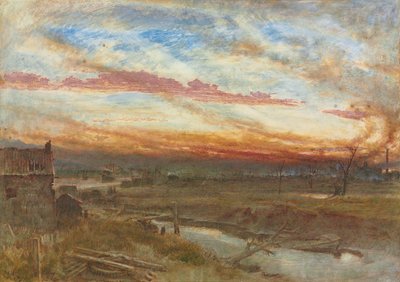 Auringonlasku tuotantoalueilla tekijältä Albert Goodwin