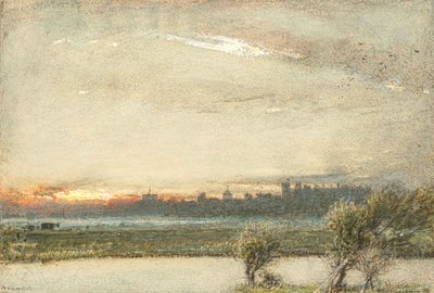 Arundelin linna, Sussex (akvarelli) tekijältä Albert Goodwin