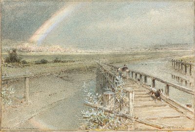 Arundel Fordin rautatiesillalta (akvarelli) tekijältä Albert Goodwin
