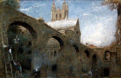 Canterbury (kynä ja muste vesivärillä ja vartalovärillä paperilla) tekijältä Albert Goodwin