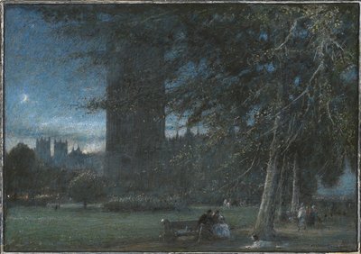 Hahmot Westminsterin palatsin alla hämärässä tekijältä Albert Goodwin
