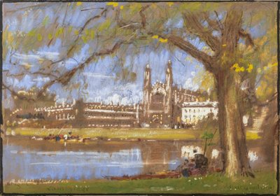 Kings College, Cambridge (akvarelli ja bodycolour lyijykynällä sävytetylle paperille). tekijältä Albert Goodwin