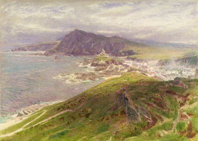 The Coast at Ilfracombe, North Devon (lyijykynä ja akvarelli) tekijältä Albert Goodwin