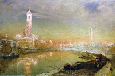 Venetsia - Midsummer Dawn (öljy kankaalle) tekijältä Albert Goodwin