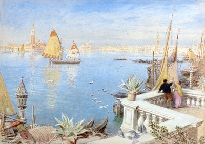 Venetsia 1892 (akvarelli) tekijältä Albert Goodwin