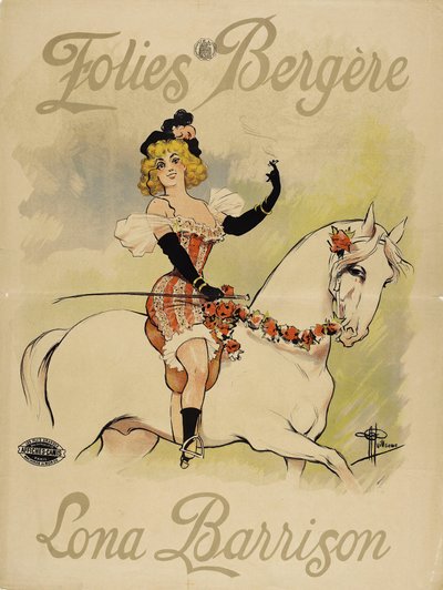 Folies Bergeres. Lona Barrison, c. 1895. tekijältä Albert Guillaume