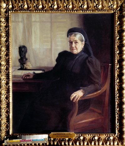 Madame Pasteurin (1854-1905), ranskalaisen lääkärin Louis Pasteurin (1822-1895) lesken muotokuva vuonna 1899” Albert Edelfeltin (1854-1905) maalaus 1899 Pariisi, Musee Pasteur - Madame Pasteurin (1854-1905) muotokuva, leski ranskalaisen lääkärin Louis Past tekijältä Albert Gustaf Aristides Edelfelt