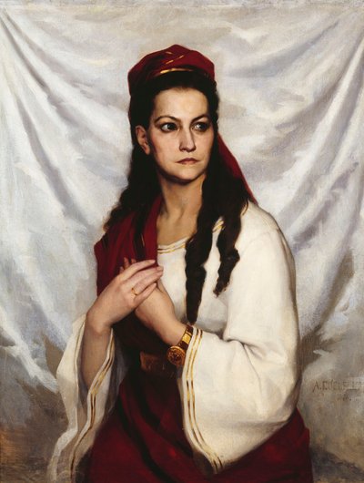 Näyttelijä Hedvig Charlotta Raa-Winterhjelmin muotokuva 1838-1907, 1876. tekijältä Albert Gustaf Aristides Edelfelt