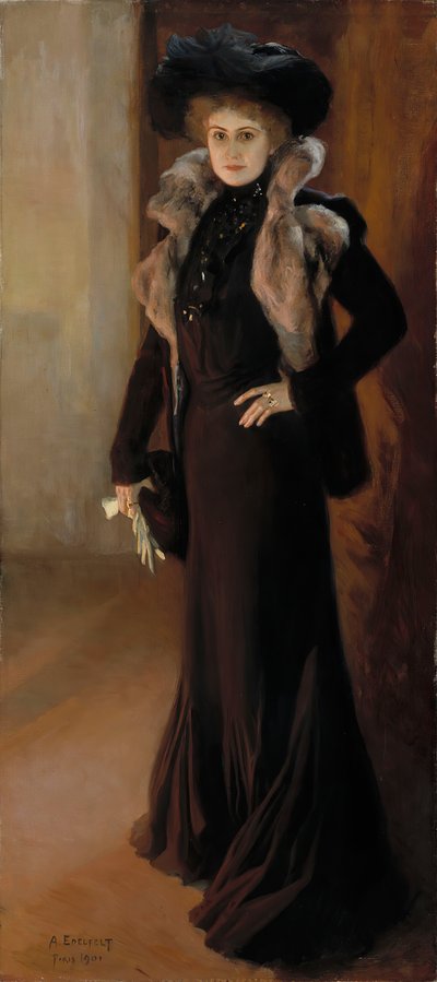 Oopperalaulaja Aino Acktén muotokuva 1876-1944, 1901. tekijältä Albert Gustaf Aristides Edelfelt