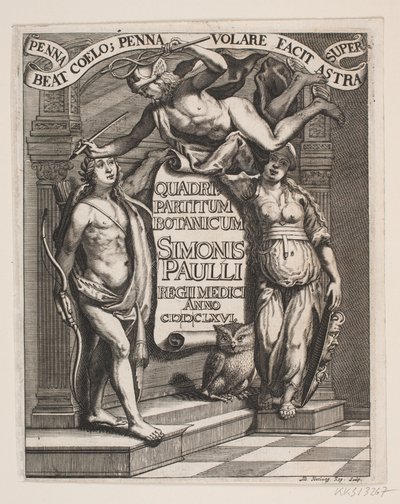 Titelblad til Simon Paulli, "Quadripartitum Botanicum", 1667 tekijältä Albert Haelwegh