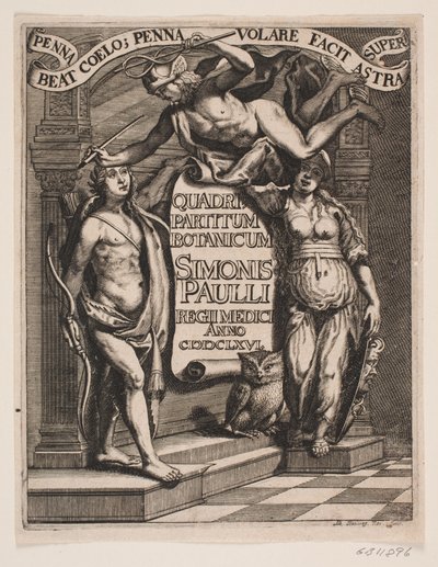Titelblad til Simon Paulli, "Quadripartitum Botanicum", 1667 tekijältä Albert Haelwegh