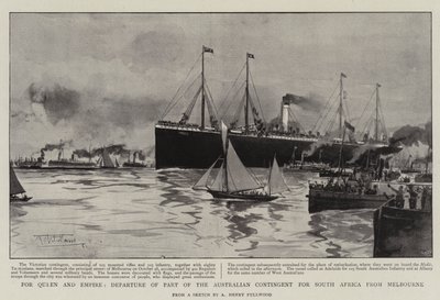 Queen and Empire: Australian joukon osan lähtö Etelä-Afrikkaan Melbournessa tekijältä Albert Henry Fullwood