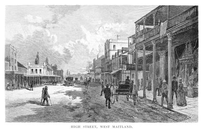 High Street, West Maitland, New South Wales, Australia, 1886. tekijältä Albert Henry Fullwood