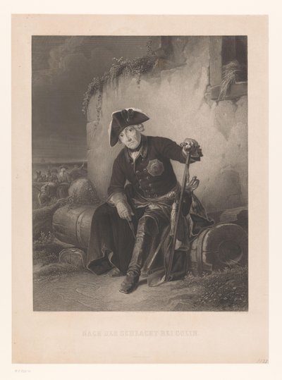 Frederick Suuri Kolinin taistelun jälkeen Nach der Schlacht bei Colin (otsikko esineessä) tekijältä Albert Henry Payne