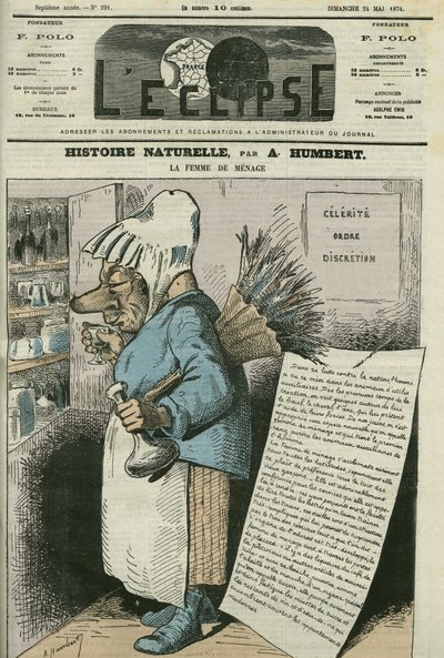 Sarjakuva "Kotirouva, Natural History"". Kansi A. Humbertin "" L