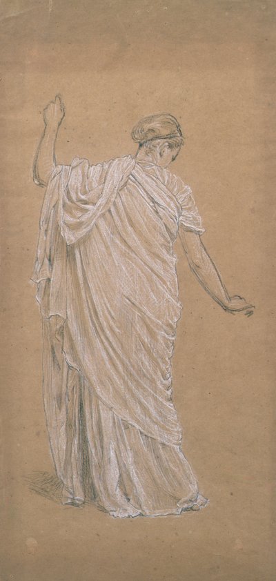 Study for A Garden (liitu sävytetylle paperille) tekijältä Albert Joseph Moore