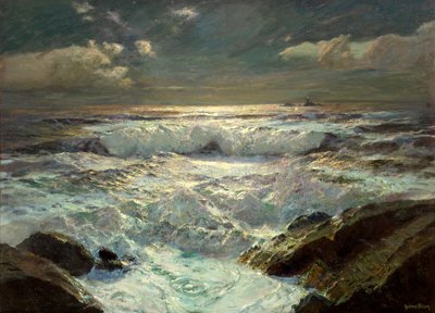 The Longships Light (öljy kankaalle) tekijältä Albert Julius Olsson