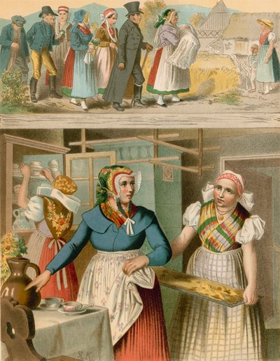 Saksalainen puku, Preussi (Sleesian maakunta), Buchwald, Fischbach tekijältä Albert Kretschmer