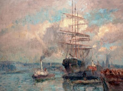 Rouenin satamassa tekijältä Albert Lebourg