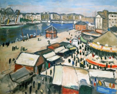 Fete foraine (hauskat markkinat). Öljy kankaalle tekijältä Albert Marquet