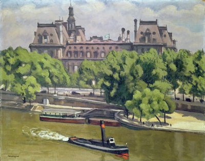 Hotel de Ville ja Seine, Pariisi tekijältä Albert Marquet